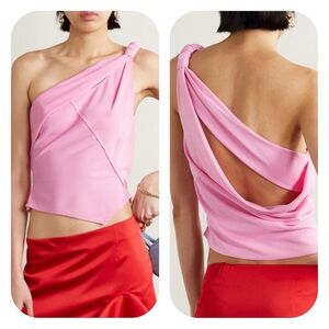 Commission S pink one shoulder cutout top